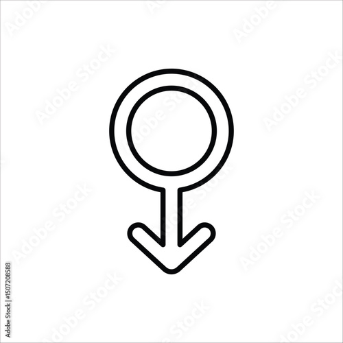 Male gender icon. Single line Male gender icon vector background. Vector illustration for web design. Isolated on white background.