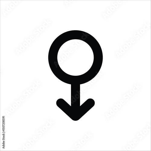 Male gender icon. Single line Male gender icon vector background. Vector illustration for web design. Isolated on white background.