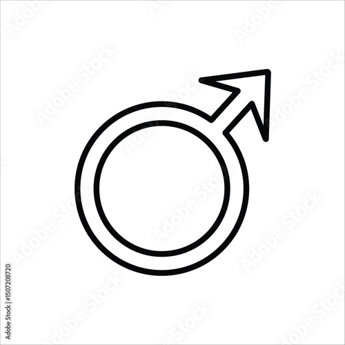 Male gender icon. Single line Male gender icon vector background. Vector illustration for web design. Isolated on white background.