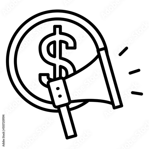 Marketing Campaign, Advertising Coin Icon