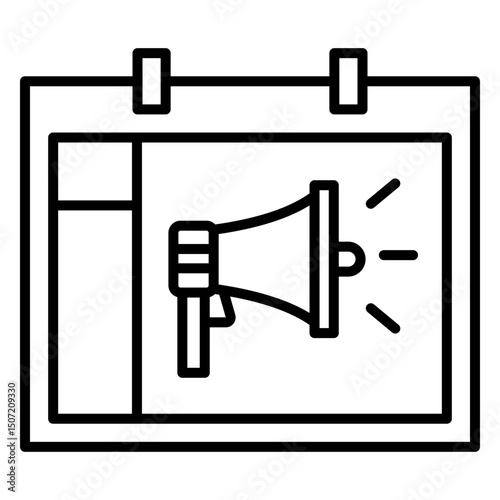 Event Promotion on Calendar with Megaphone Icon