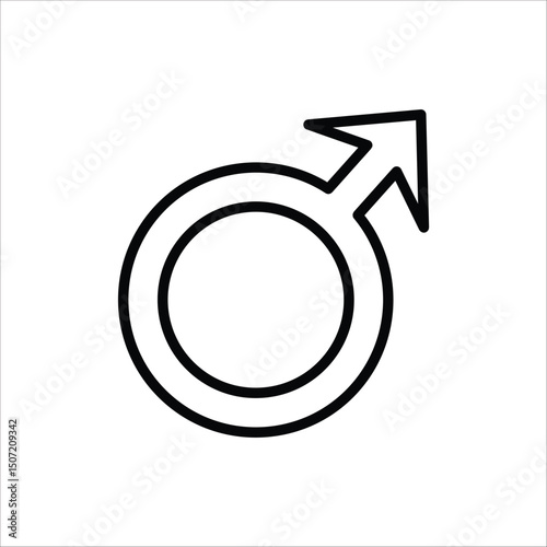 Male gender icon. Vector illustration for web design. Isolated on white background.