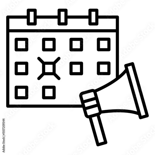 Event Announcement Icon: Calendar and Megaphone