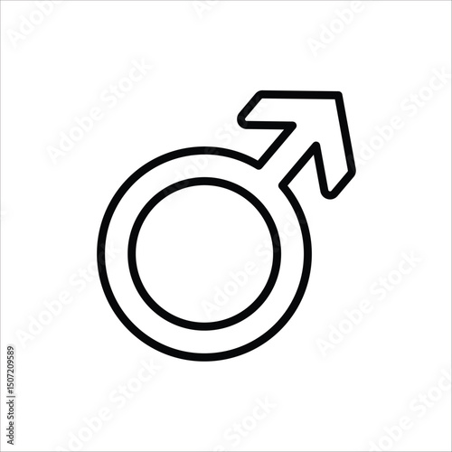 Male gender icon. Vector illustration for web design. Isolated on white background.