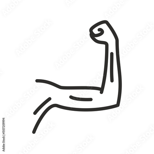 thin arm icon, skinny hand, body slimming, thin line symbol vector illustration