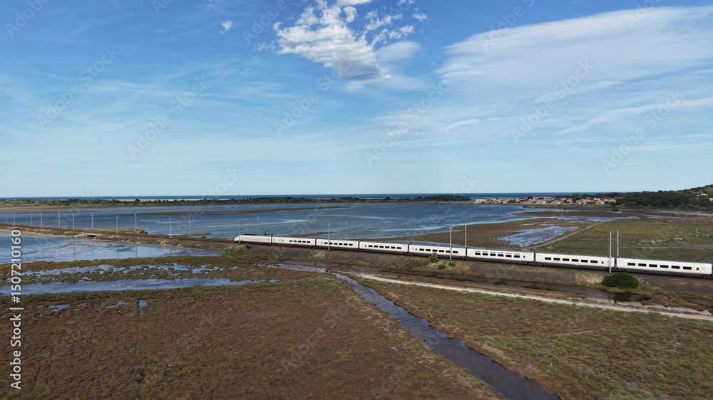 Train espagnol à grande vitesse entre Perpignan et Narbonne