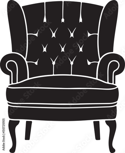 armchair silhouette vector illustration, chair silhouette vector