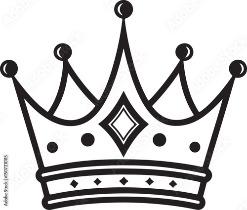 Simple crown silhouette vector illustration icon