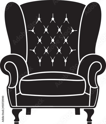 chair silhouette vector, armchair silhouette 