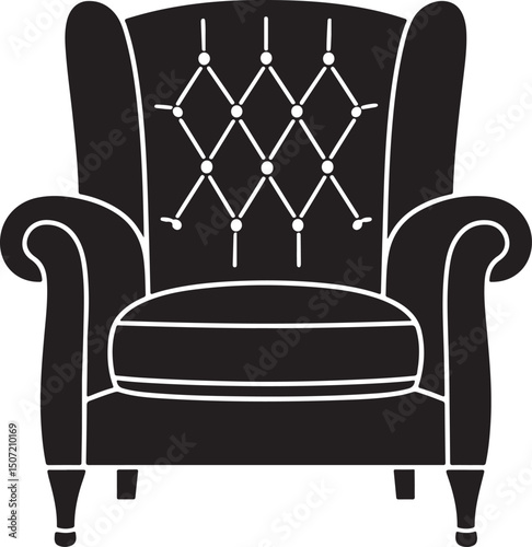 chair silhouette vector, armchair silhouette 