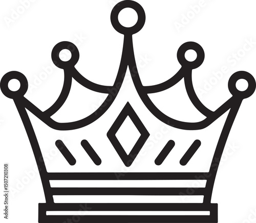 Simple crown silhouette vector illustration icon