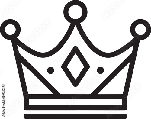 Simple crown silhouette vector illustration icon