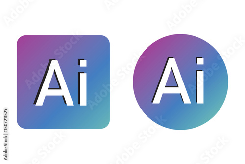 AI generated icon for artificial intelligence chat button and generate app, vector sign. Artificial intelligence generate button or AI generation application UI icon