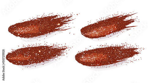 Pixelated Brown Textured Brush Strokes Isolated on White Background for Graphic Design and Digital Art