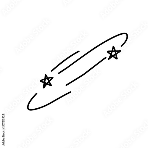 Hand Drawn vector illustration of a fishing rod