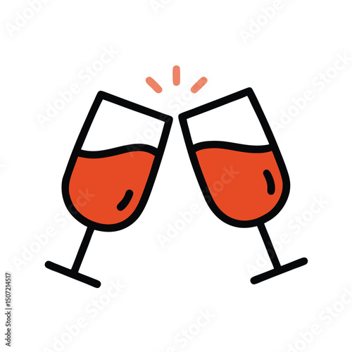 vector illustration of a Champagne Glasses 