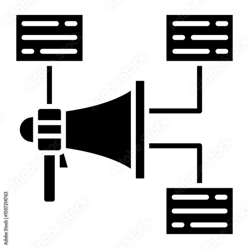 Propaganda Concept Icon. Spreading Message with Megaphone