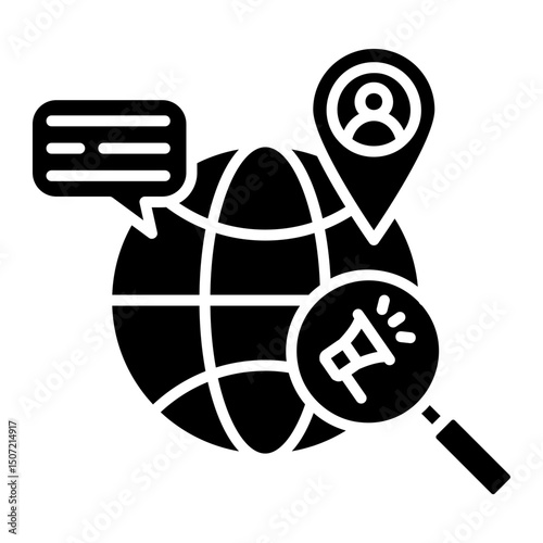 Global Marketing Localization Vector Icon