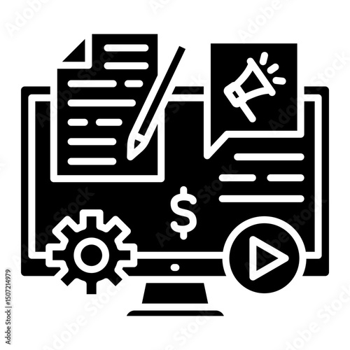 Digital Marketing Strategy Concept on Computer Screen