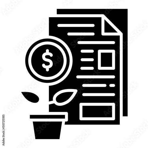 Investment Growth Report with Dollar Sign Plant