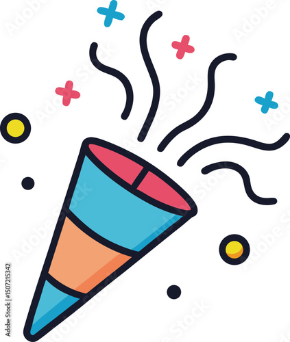 vector illustration of a Party popper