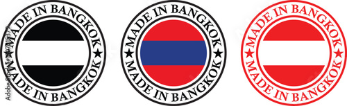 Made in Bangkok stamp, Made in Bangkok stamp vector set, Bangkok circular seal design