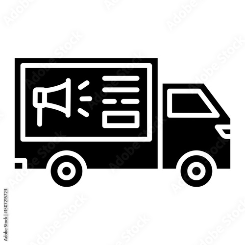Advertising Truck Icon Promoting Loudspeaker Message