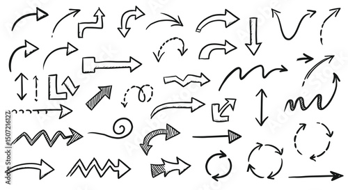 set of hand drawn arrows