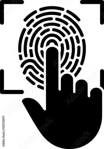 Fingerprint Access: A digitally stylized depiction of a fingerprint scan, emphasizing security and identity verification, with a clear focus on secure user authorization.