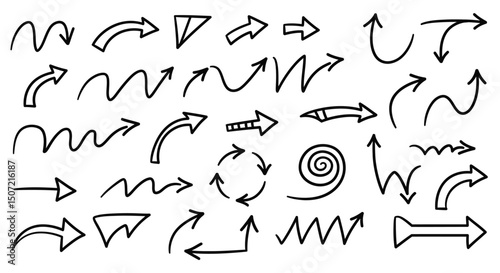 set of hand drawn arrows