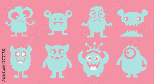 set of funny cartoon animals