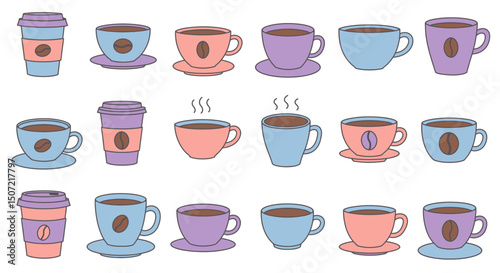 set of coffee cups
