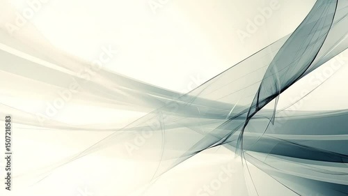 Abstract flowing lines and curves in shades of gray and cream create a sense of movement and elegance