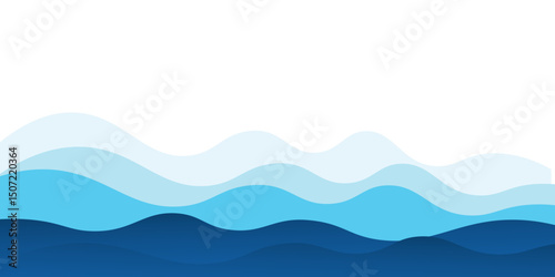 Sea waves layered vector background illustration and sea beach vector illustration.