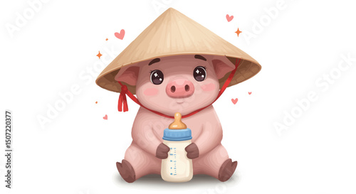 cartoon pig vector 