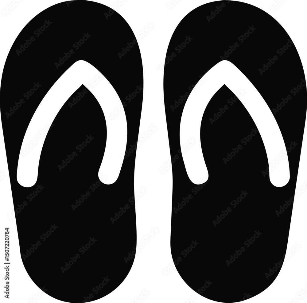 Flip-Flop Icon – Summer Footwear and Beach Sandal Vector Illustration Flip-Flop Icon – Summer Footwear and Beach Sandal Vector Illustration