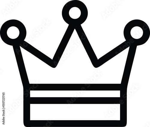 Crown Icon – Minimalist Royal Line Art of King, Queen, and Monarchy Symbol