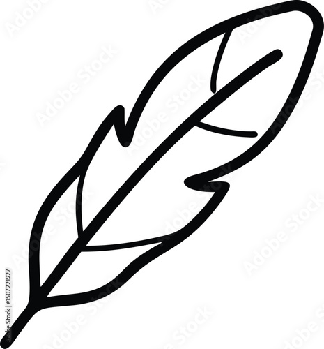 Feather Quill and Ink Icon – Vintage Writing Tool Vector for Calligraphy, Literature, and Education