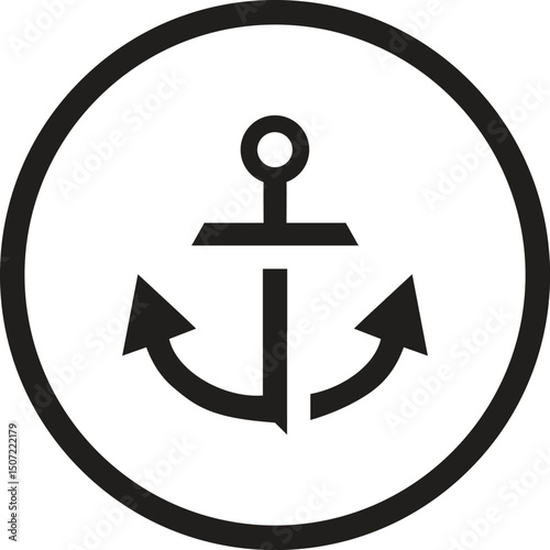 Anchors ship icon silhouettes vector.
