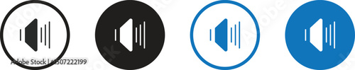 Audio speaker volume on line art icon for apps and websites