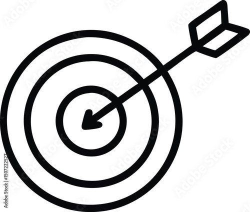 Target Icon Vector – Bullseye Symbol for Goal Setting, Marketing Strategy, and Business Success