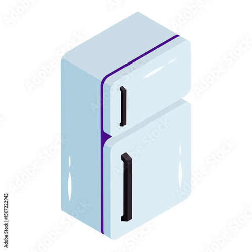 Vector design of fridge, isometric icon
