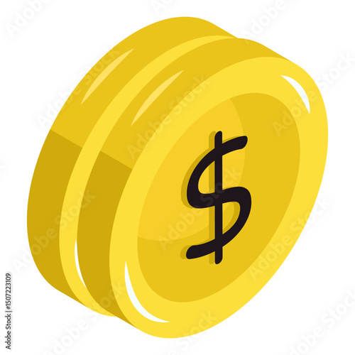 A premium design icon of dollar coins