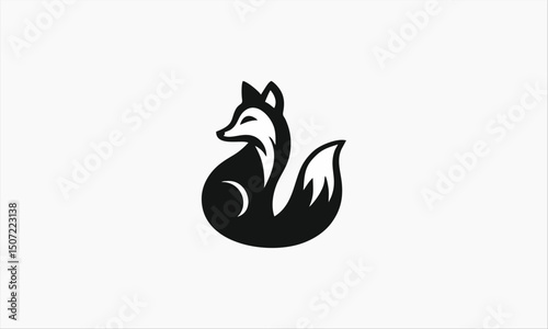Stylish Fox Logo: A minimalist and elegant logo design featuring a stylized fox, perfect for branding or design projects. The fox is depicted in a sleek, monochromatic style.