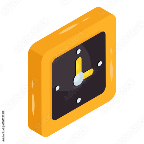 Editable design icon of clock