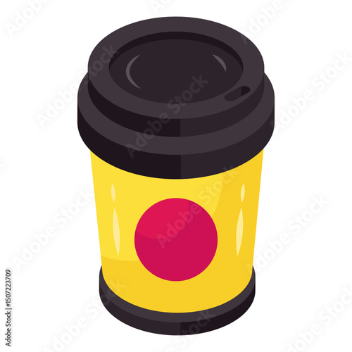 An editable design icon of takeaway drink 