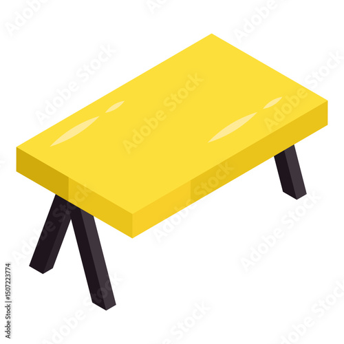 Editable design icon of rectangular table