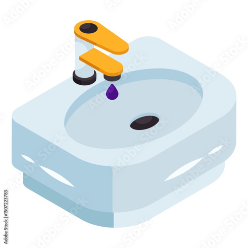 Modern design icon of washbasin