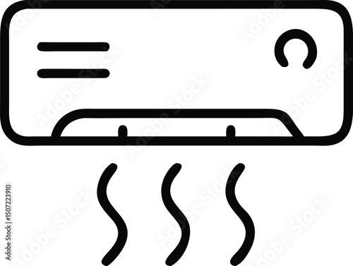 Air Conditioner Icon Vector – Cooling and Heating Appliance Symbol for Indoor Comfort and Technology