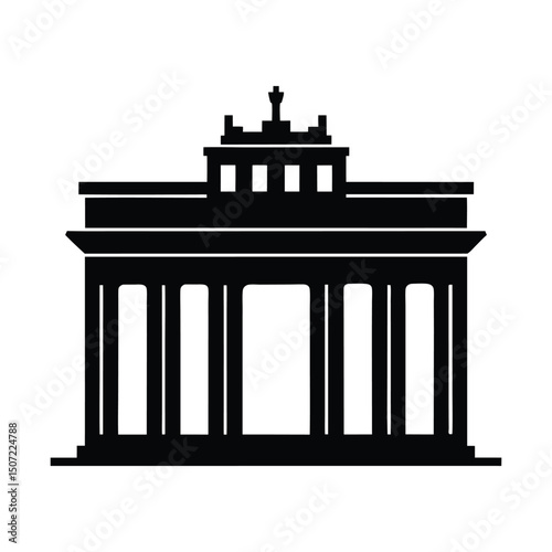 Brandenburg Gate icon vector silhouette